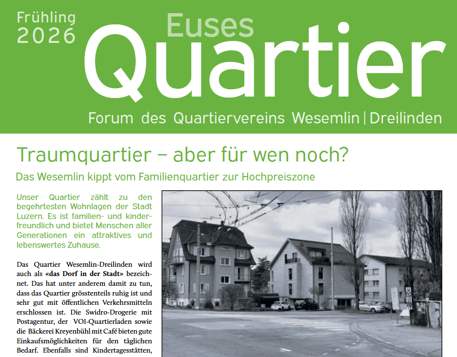 Fr&uuml;hlingsausgabe &laquo;Euses Quartier&raquo;