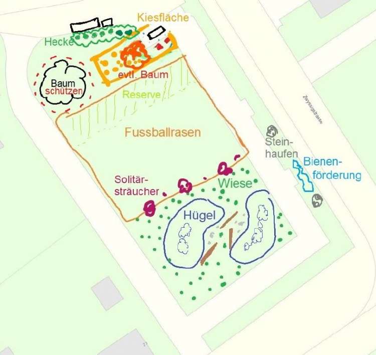 Skizze mit den geplanten Massnahmen (Quelle: Stadt Luzern)